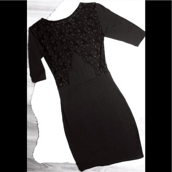 Aritzia Talula Howey black bodycon dress with lace accented back - Picture 6 of 6